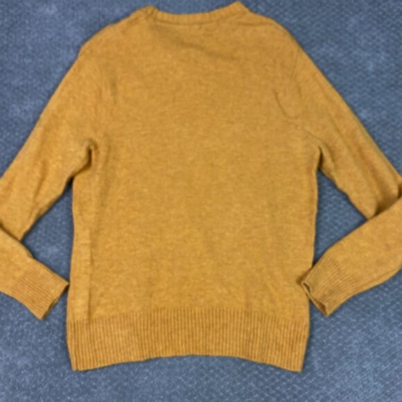 J. Crew Rugged Merino Sweater Women's Large Mustard Yellow Orange Crewneck Wool - Picture 4 of 10
